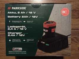 Parkside Akumulator 12V 2AH plus ładowarka Najnowszy Model Nowe DE