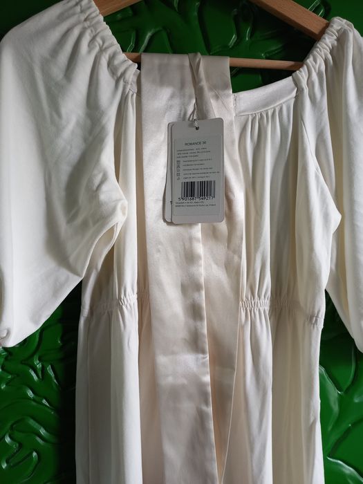 Sukienka tunika Bebefield r.36 z wiskozy ecru dla pani w ciąży