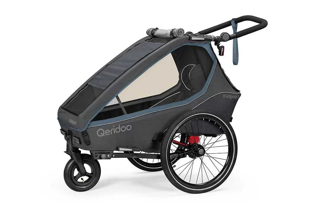 Qeridoo Kidgoo 1 gray-green-blue 2024 przyczepka rowerowa wysyłka 24h