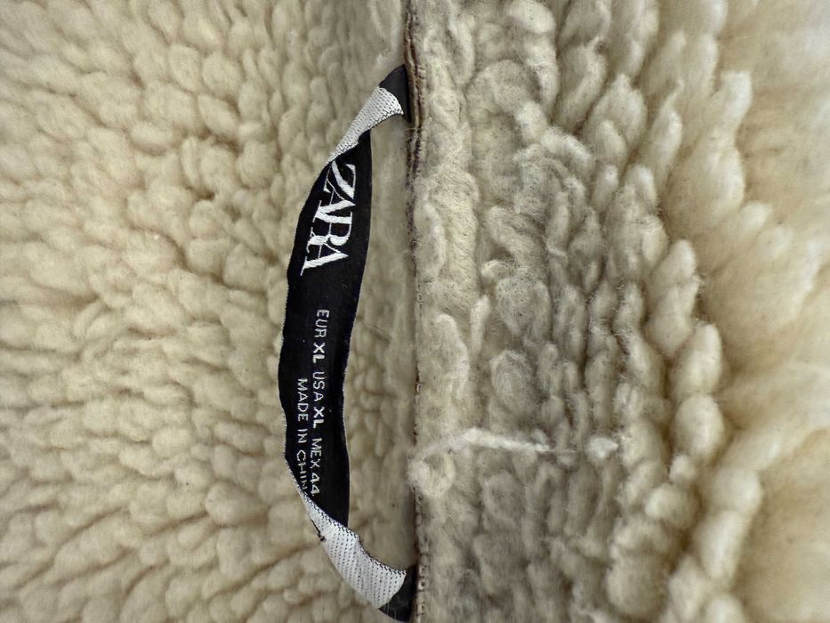 Kurtka pilotka z kożuchem- męska, brązowa ZARA