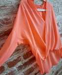 Neonowa morelowa bluzka koszula oversize