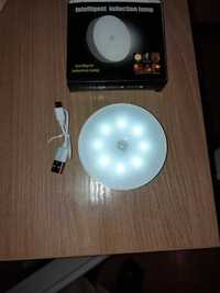Кругла LED лампа, нічник з датчиком руху та освітленності