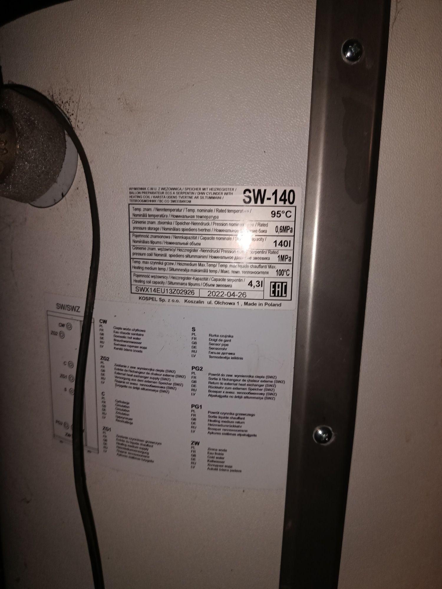 Piec elektryczny KOSPEL 24 kW, bojler 140 l