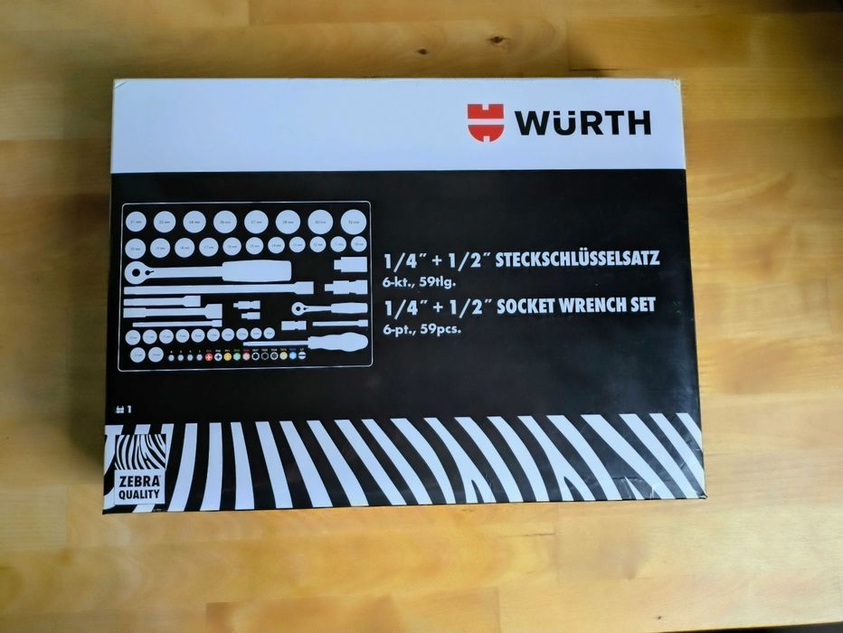 Zestaw kluczy Wurth 59 elementów 1/2 i 1/4