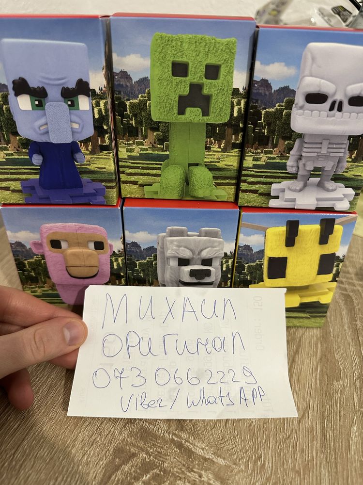 Игрушки McDonald's Minecraft хепіміл Фигурки Майнкрафт Макдональдс