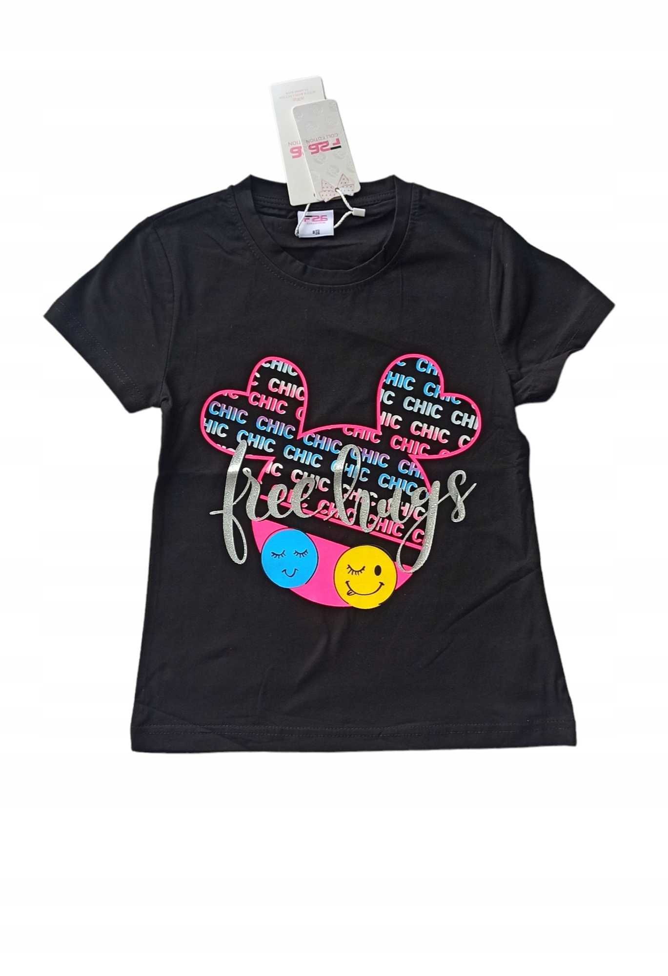 Czarna bluzka dla dziewczynki nowa t-shirt , 158-164