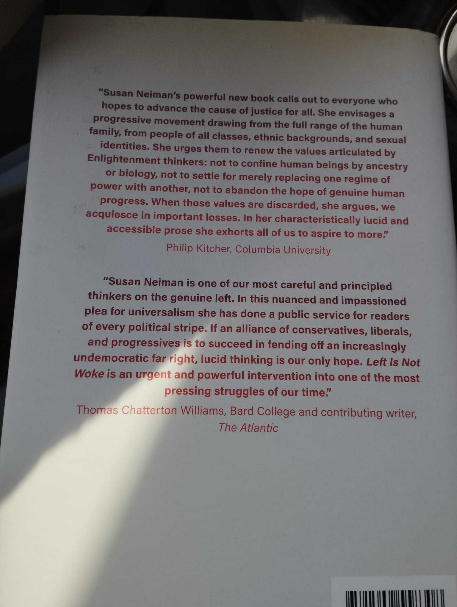 "Left is not woke", Susan Neiman, English book/ livro em Inglês