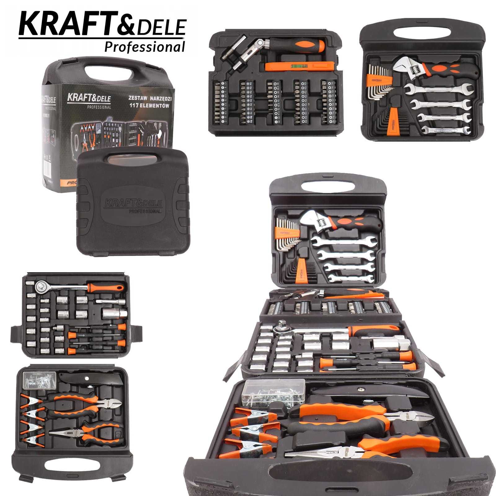 KRAFT&DELE Walizka narzędziowa zestaw narzędzi 117el klucze