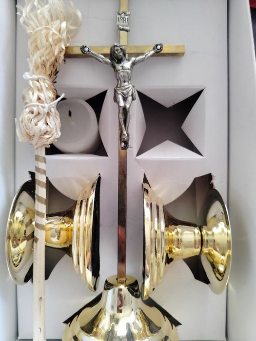 Komplet kolędowy świeczka krzyżyk