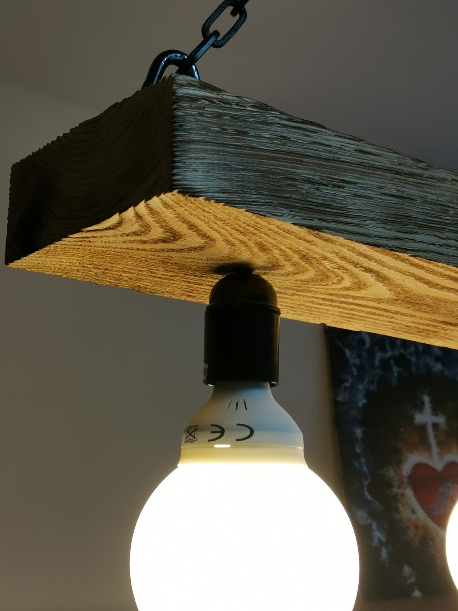 Lampa wisząca Drewniana
