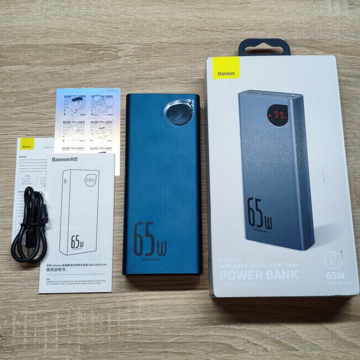 Baseus Adaman Metal 65W Power Bank 20000mAh для ноутбука та телефону