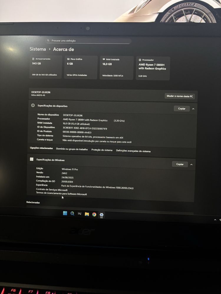 Portátil Gaming ACER AN515-45-R26B
