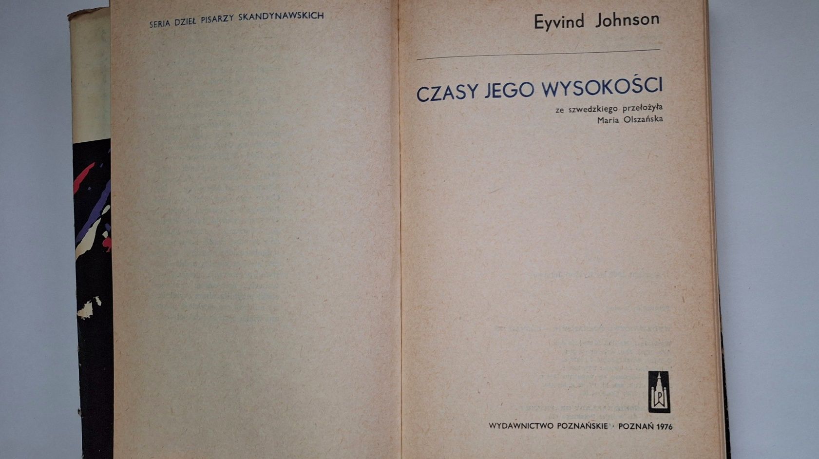 Czasy jego wysokości, Eyvind Johnson  - powieść historyczna