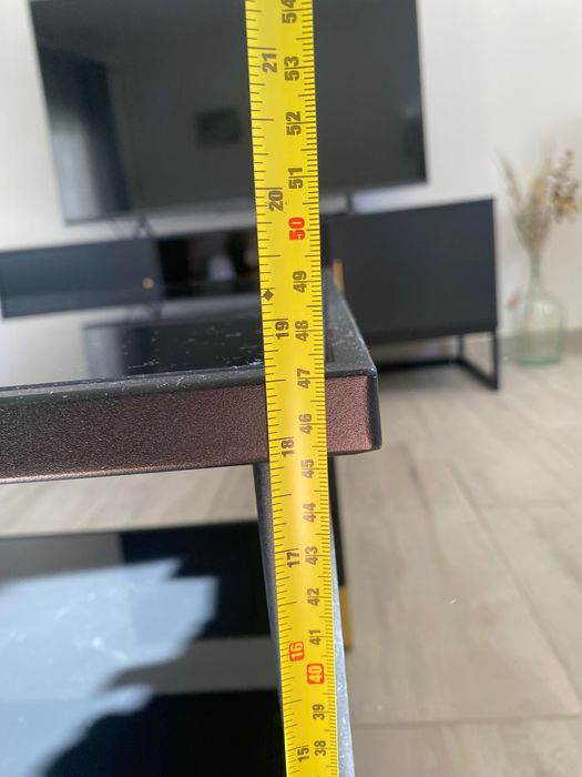 Mesa centro sala estar em vidro preto