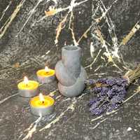 Podstawa Świecznik Zakręcona Gips na świece stołową szary marmurowy