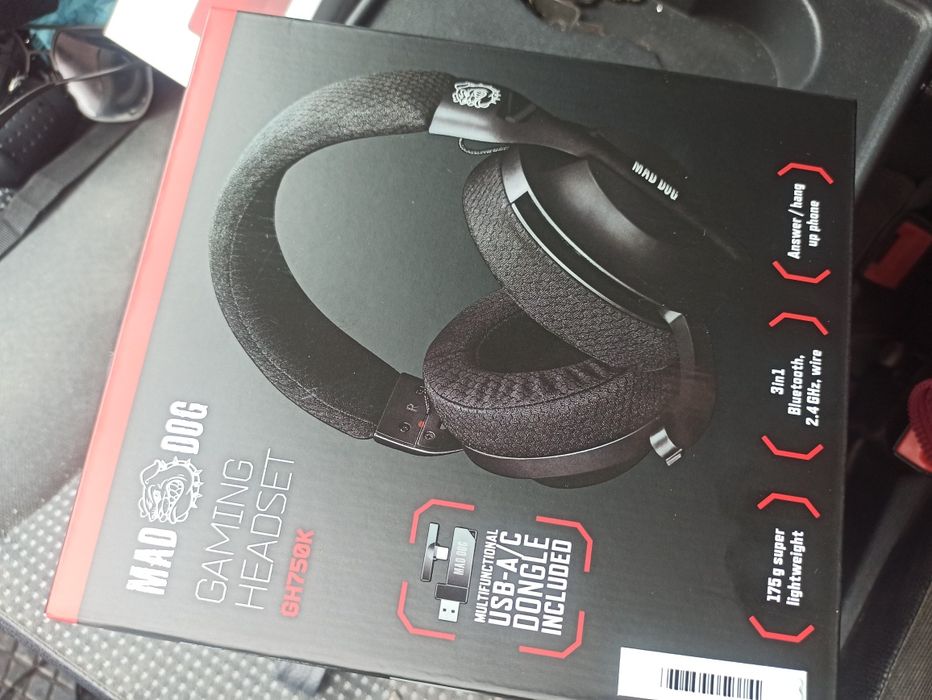 NOWE Słuchawki gamingowe MadDog GH750k bezprzewodowe dla gracza