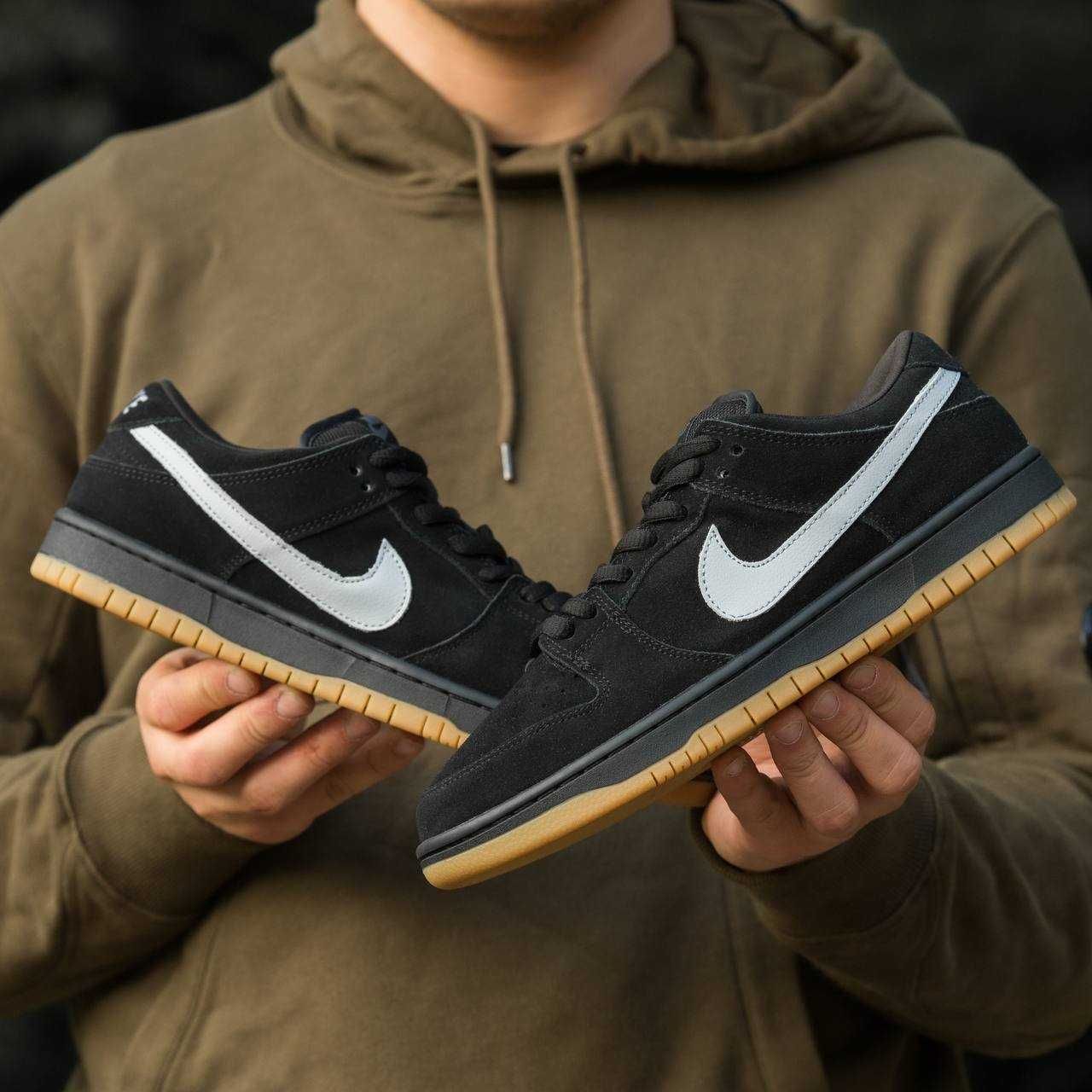 Унисекс замшевые кроссовки Nike SB Dunk Low Fog чорні найк сб данк фог