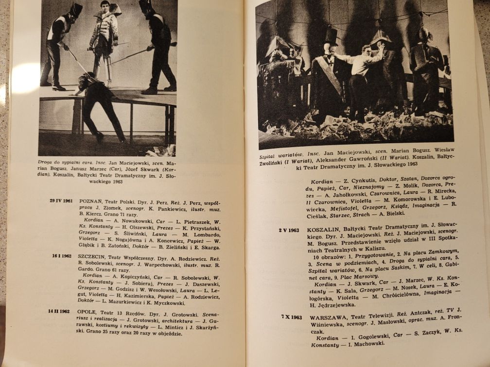 Program spektaklu Kordian K.Dejmek 1965 Teatr Narodowy