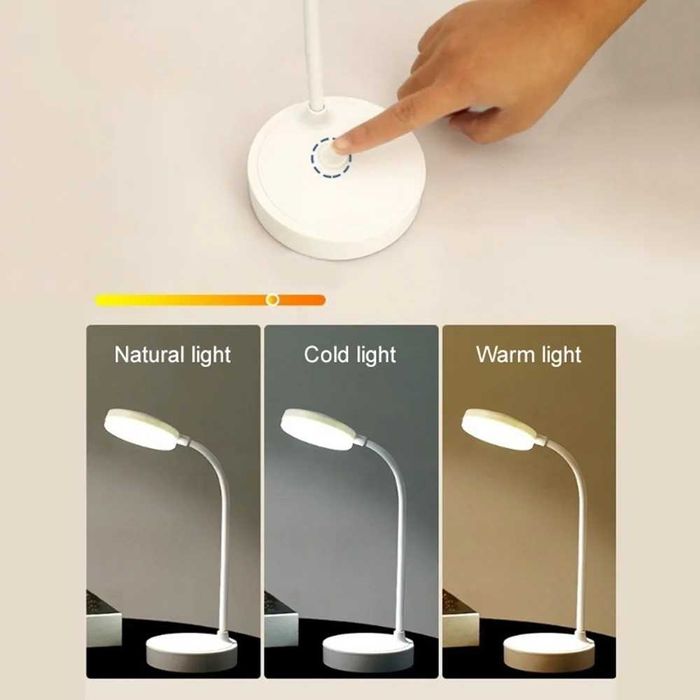 Нічник з акумулятором 1200mAh, настільна LED лампа, 2,5Вт, 3000-6000