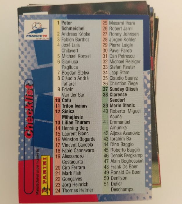 Panini Mundial 98 Cards