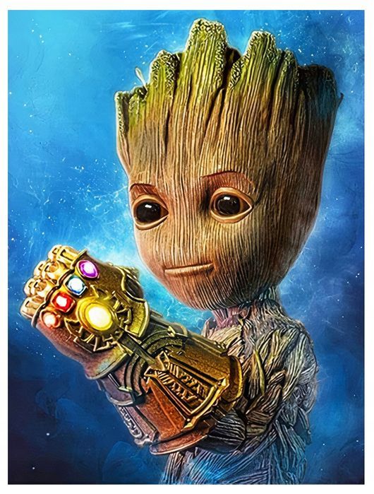 Malowanie po Numerach Groot Strażnicy Galaktyki Obraz z Ramą