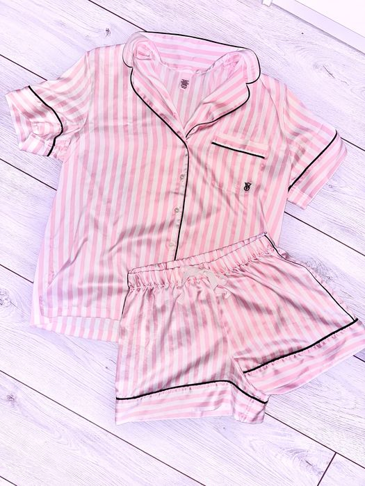 Victoria’s secret piżama satynowa w paski oryginalna