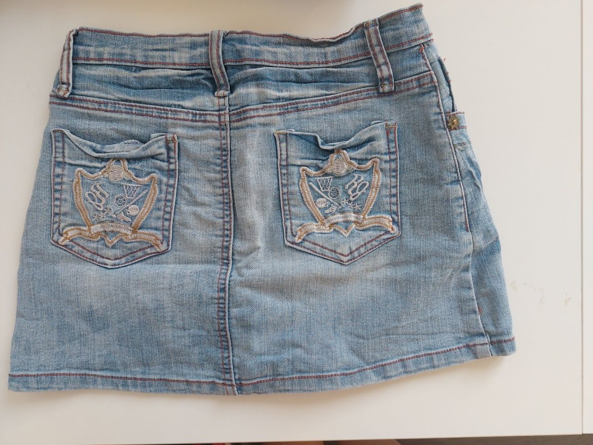 Mini spódniczka krótka miniówka jeansów jeans s xs