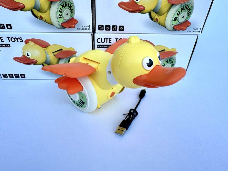 Інтерактивна іграшка-качка з USB, рухається, світиться, музика