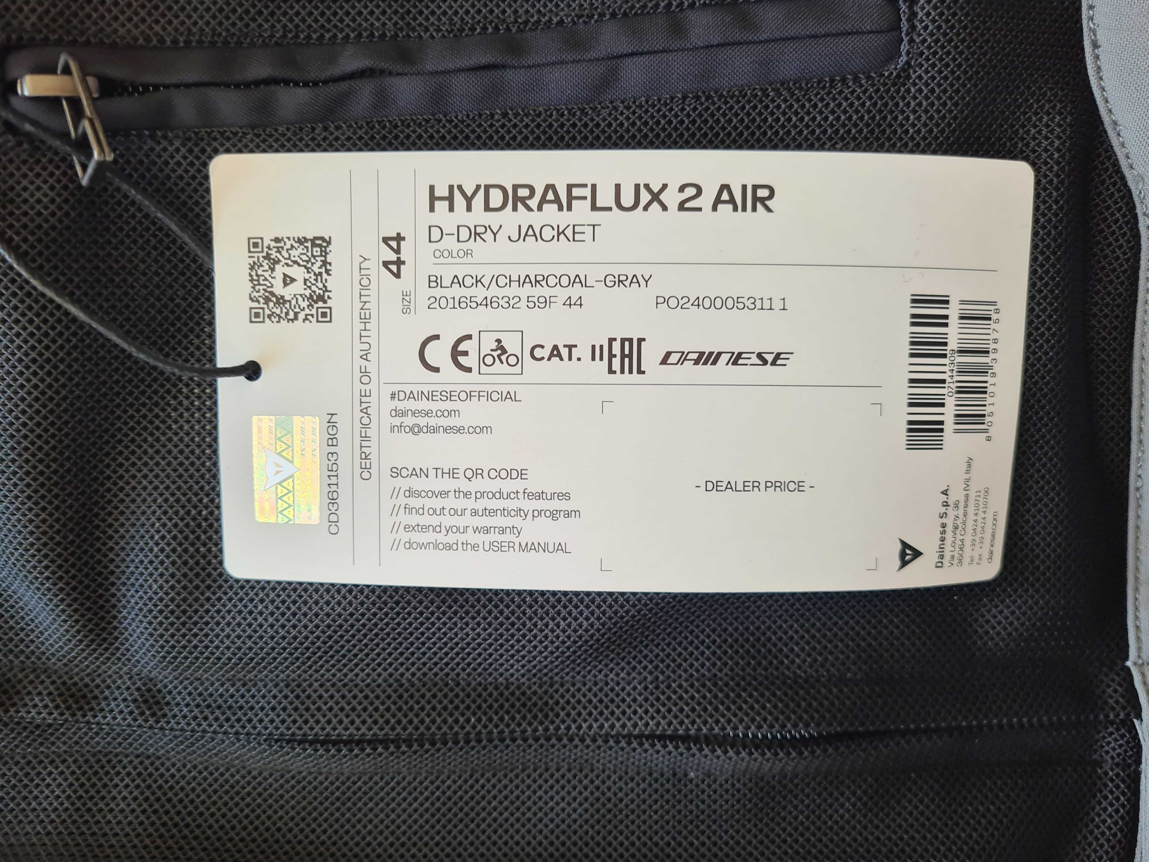 Dainese męska kurtka moto rozm 44 S Hydraflux 2 Air D-Dry metki letnia