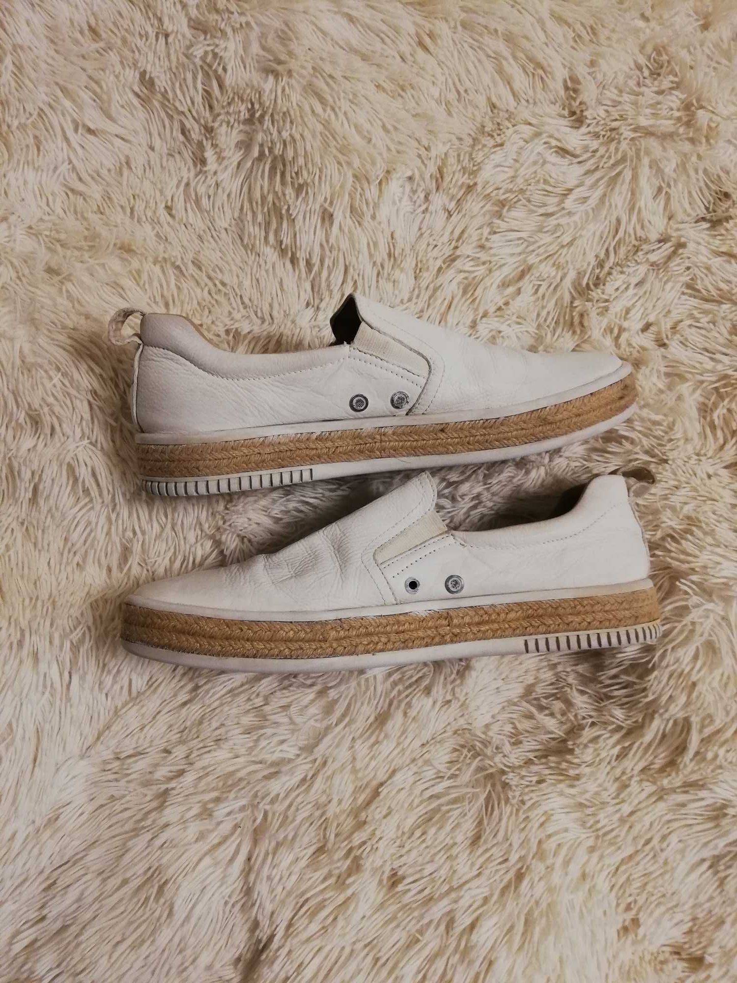espadryle Calvin Klein Jeans 42 białe Mackenzie S1555 skóra