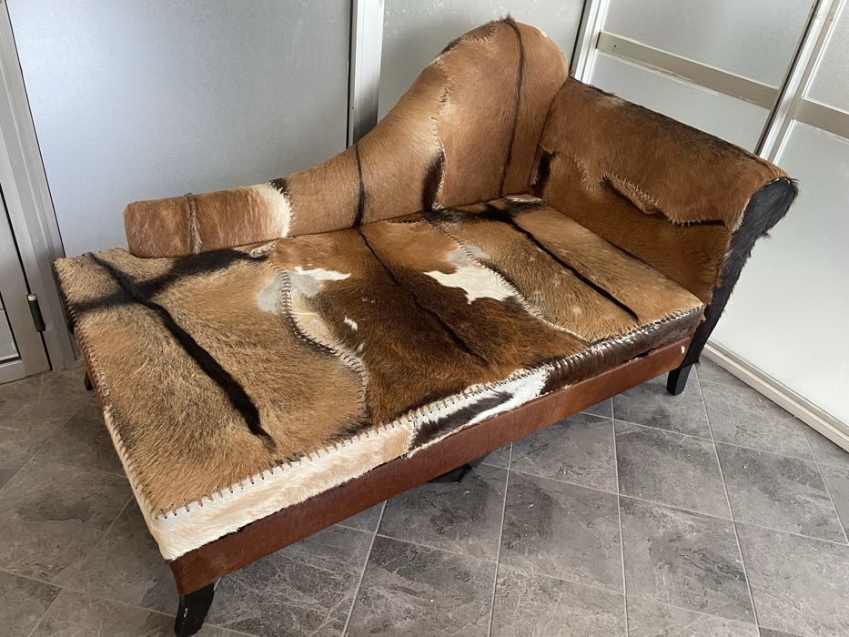 kanapa/szezlong z naturalnej skóry kozy i konia – unikatowy design
