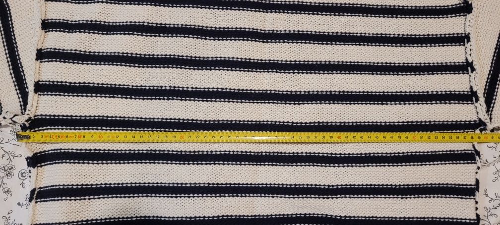 Biały sweter w paski oversize r38 oysho