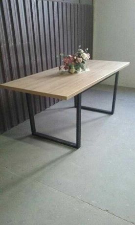 Stół w stylu LOFT, rozkładany, czarne nogi
