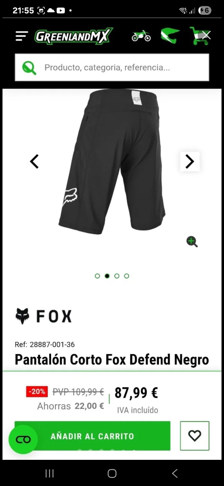Calções MTB Fox Defend 34 novos