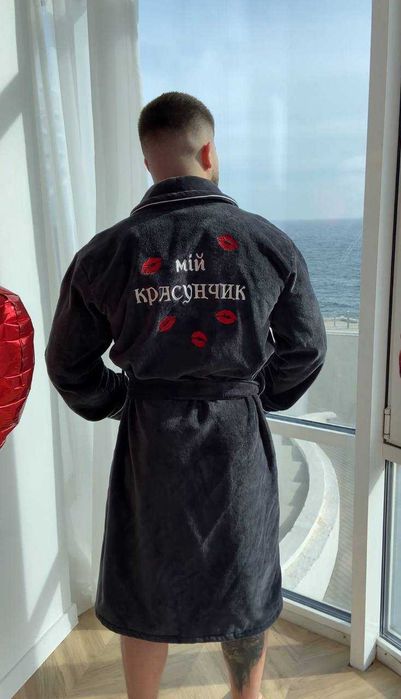 Халат іменний махровий з індивідуальною вишивкою