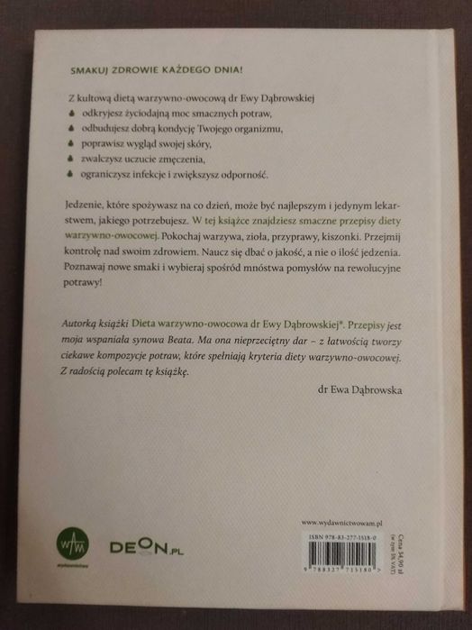 Dieta warzywno-owocowa dr Ewy Dąbrowskiej Beata Anna Dąbrowska