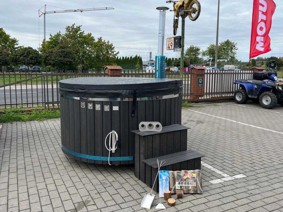 Balia bania hot tub jacuzzi ogrodowe całoroczne opalane drewnem masaż