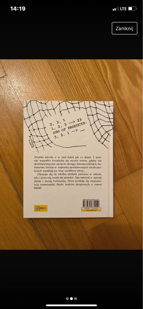 Książka pt „Mors, pinky i tajemnica dyrektora Fiszera” z autografem