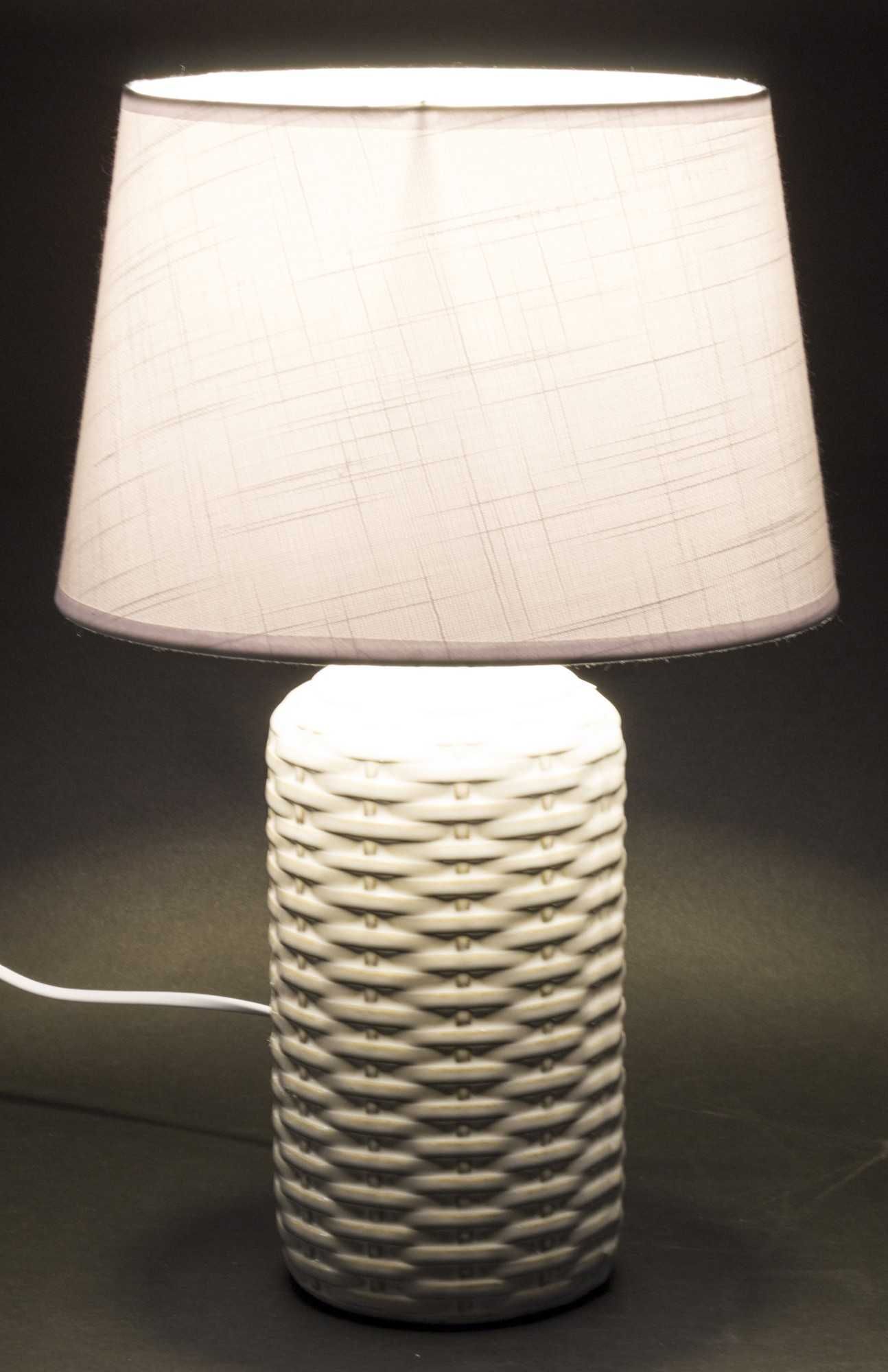 Lampa stołowa ceramiczna lampka nocna boho ceramika jak pleciona