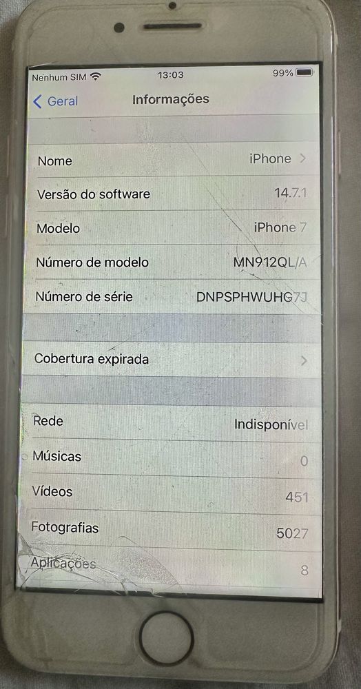 Vendo iPhone 7 cor rosa claro bloqueado à Vodafone