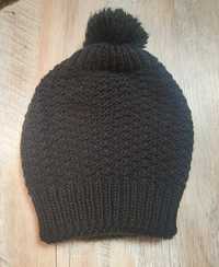 Черная вязаная шапка зима осень 5-6-7-8 лет
