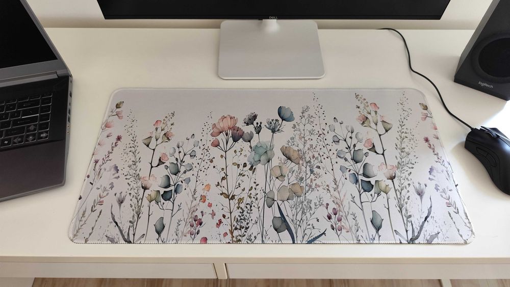 Podkładka Mysz Pod Myszkę Dla Graczy kolorowe kwiaty 30x60cm