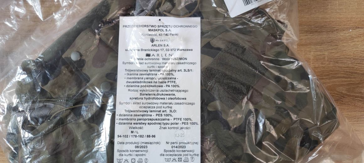 Ubrania ochronne Goratex wojskowy M/L