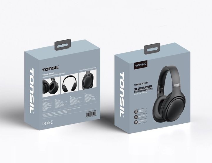 Słuchawki Tonsil R35bt Czarne Bezprzewodowe Nauszne Bluetooth 5.3