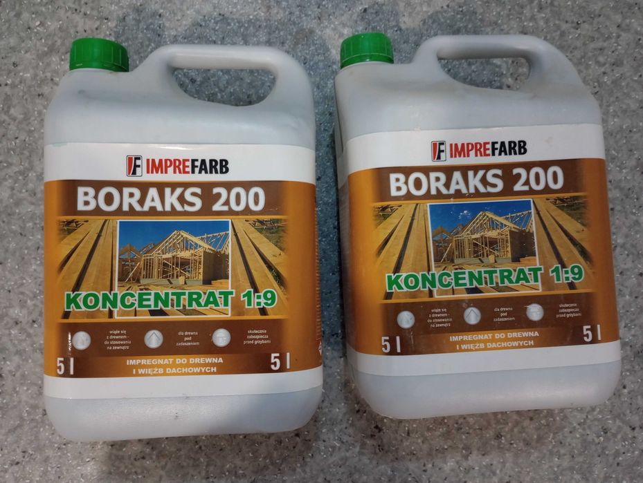 Impregnat do drewna - BORAKS 200 - wyprzedaż po budowie