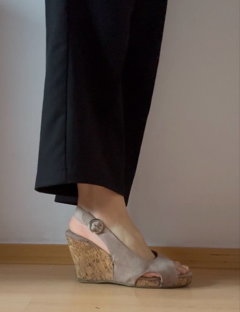 buty na koturnie zgaszony fiolet buty damskie fioletowe