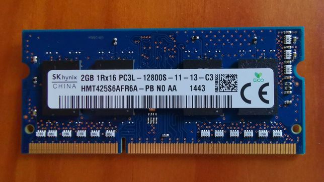 Memória RAM SKhynix SO-DIMM 2GB DDR3 1600MHz