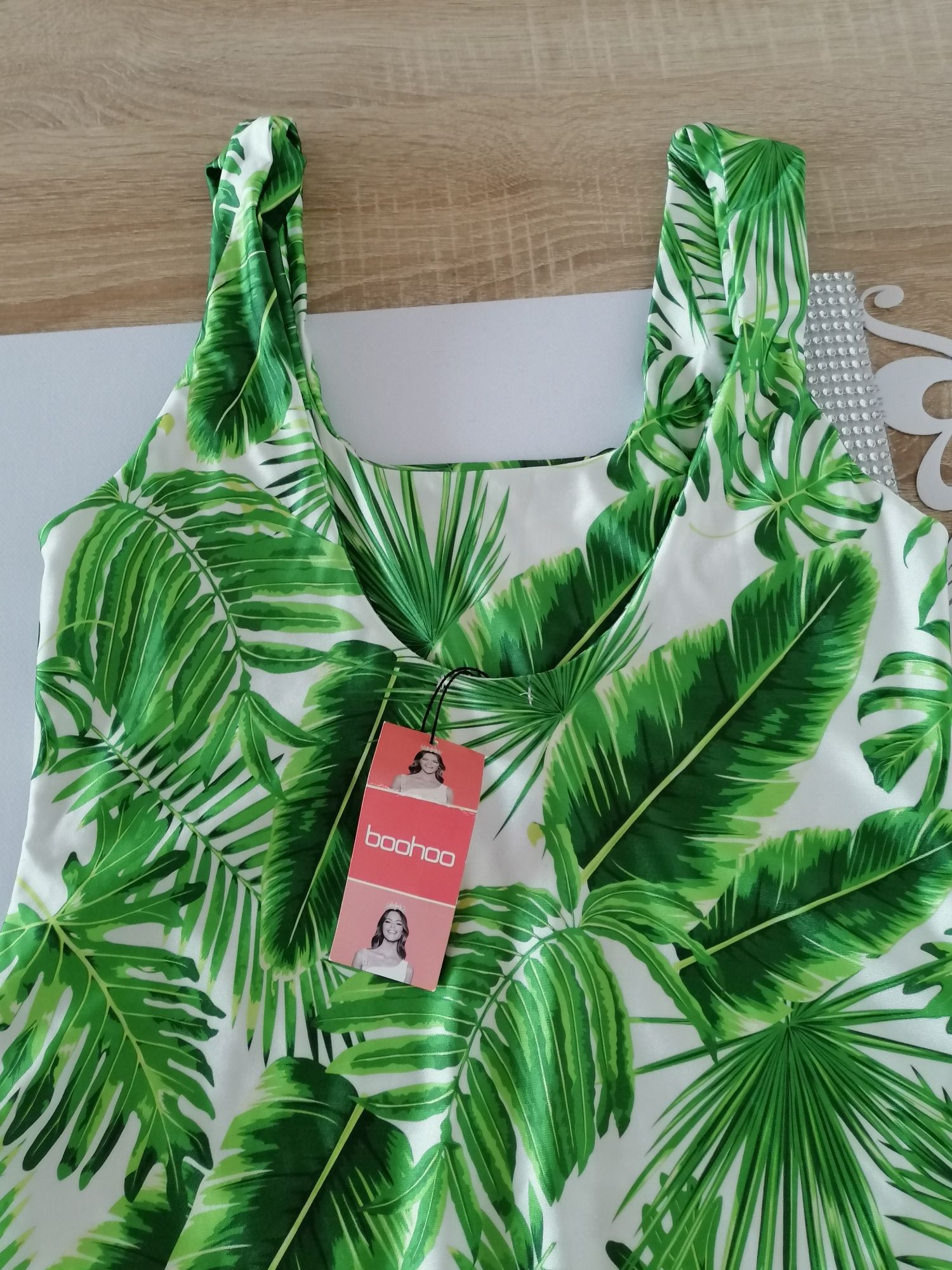 Boohoo strój kąpielowy liście ML