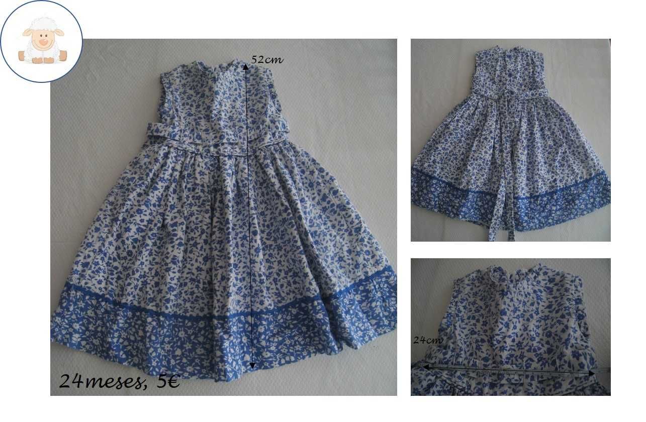 12-24M Menina, Primavera/ Verão - blusas e vestidos