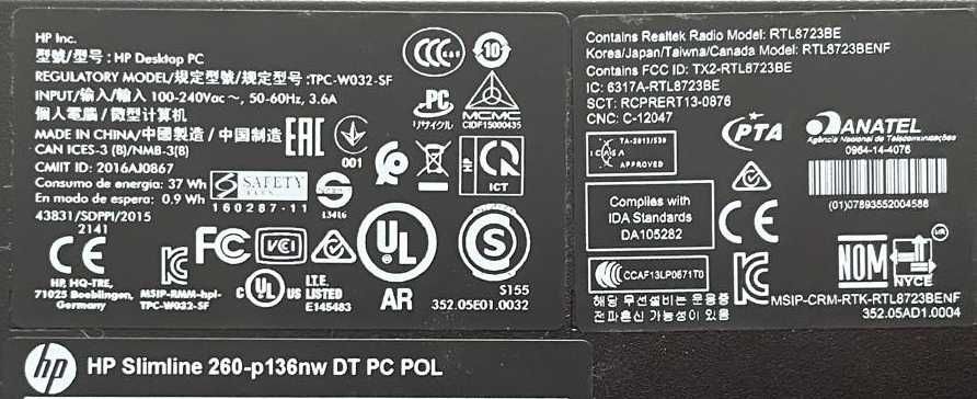 Komputer stacjonarny HP 260-p136nw – Idealny do pracy biurowej!